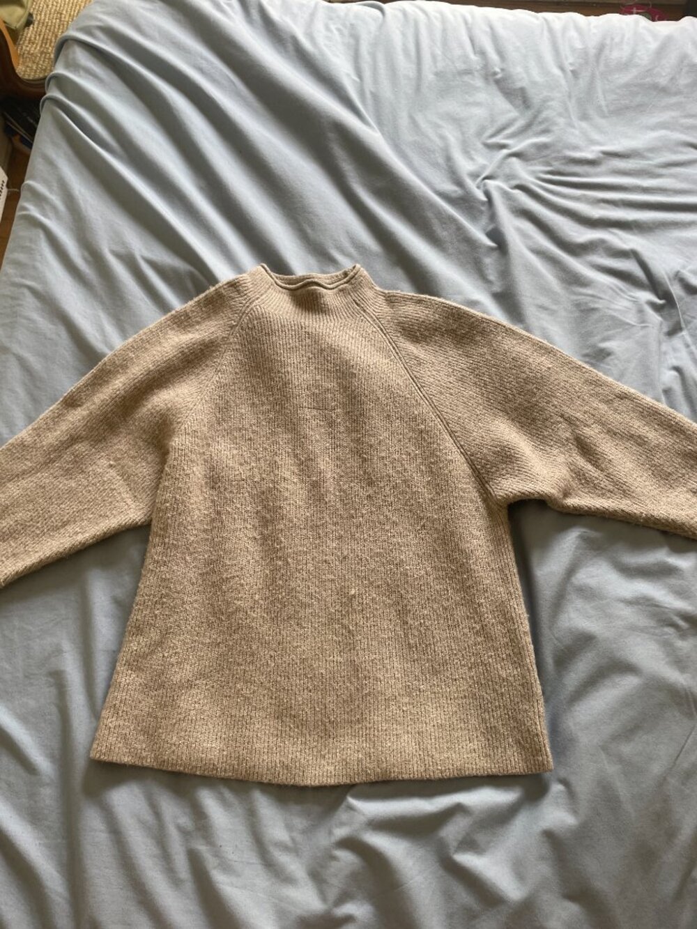 Neutral Ribbed Mock Neck Sweater - Picture 4 of 4